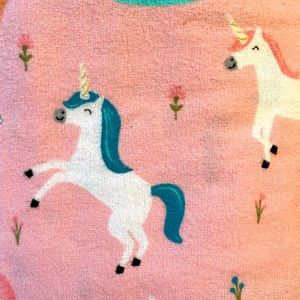 Twin pink unicorn flannel bed sheets